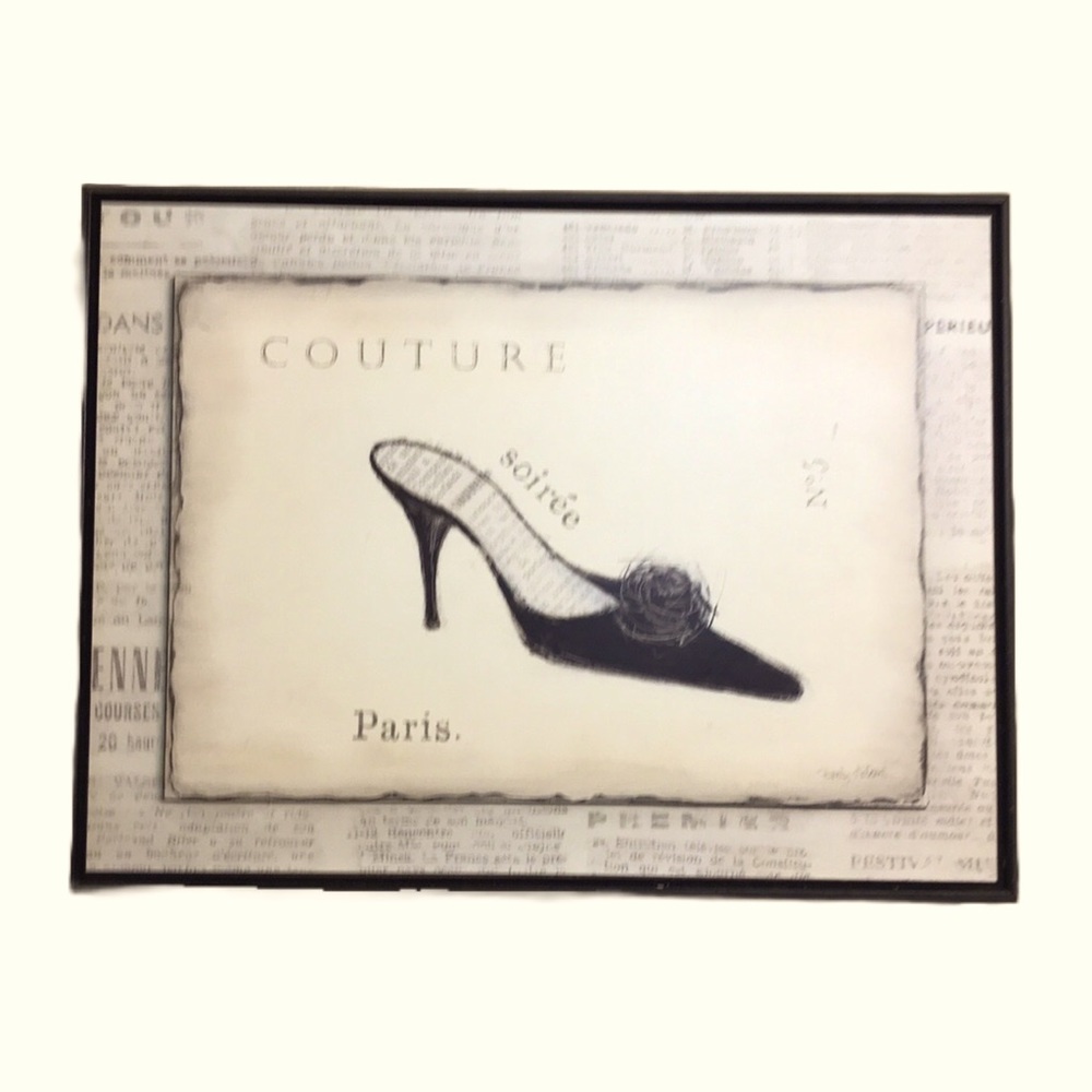 Elegantly Framed Couture Shoe Wall Art by Emily Adams